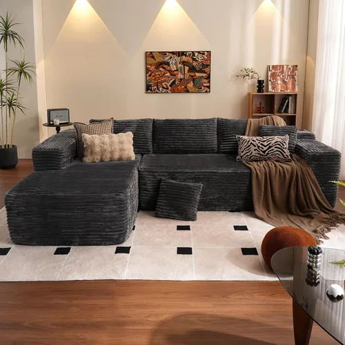 Miniatura 25 de ovios Sofá seccional Cloud de 96 pulgadas con chaise en forma de L, sofá modular moderno con asiento profundo, sofás tapizados para sala de estar