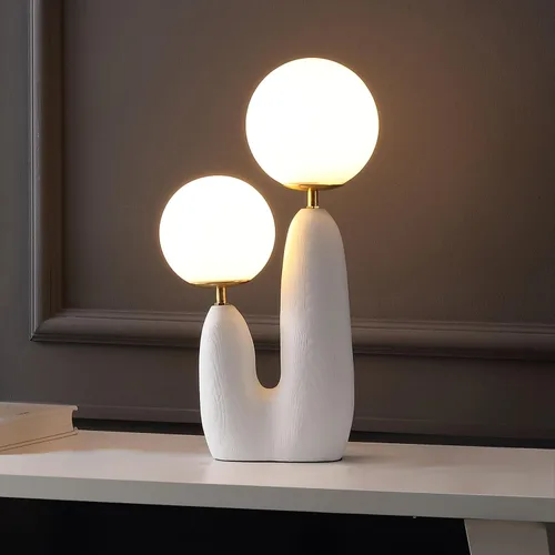 Miniatura 2 de JONATHAN Y JYL4065B Oda - Lámpara de mesa LED de cactus danés de 17.75 pulgadas con 2 luces de resina bohemia, hierro y vidrio esmerilado