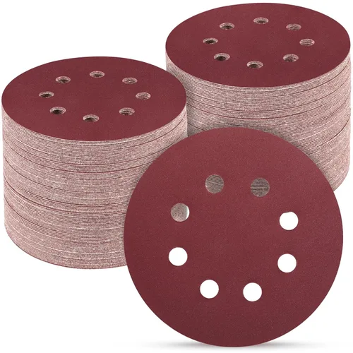 Miniatura 38 de 165 piezas, discos de lija de 5 pulgadas redondos, papel de lija de gancho y bucle para lijadora orbital aleatoria, grano 40 60 80 120 150 240 320
