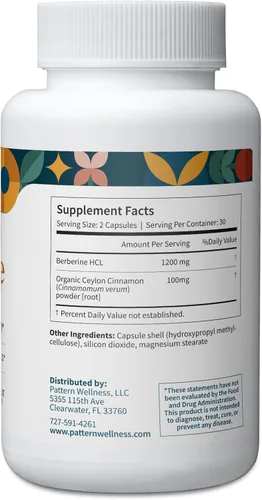 Miniatura 3 de Pattern Wellness Suplemento de berberina con canela de Ceilán orgánica - Soporte antioxidante y metabólico - Bienestar de todo el cuerpo - Sin OMG