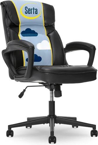 Miniatura 14 de Serta® Hannah Silla ejecutiva para oficina en casa, ergonómica de respaldo medio con soporte lumbar, cojín de asiento firme, almohadas corporales