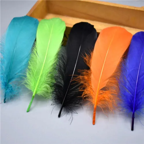 Miniatura 5 de Nature Peppermint Goose Feathers Crafts Plumes Jewelry Clothing Accessories Wedding Decoration Feather Purple 20 Pcs