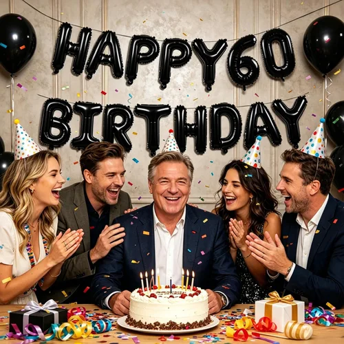 Miniatura 6 de TONIFUL Juego de globos negros de feliz cumpleaños y números de 16 pulgadas, globos de letras de aluminio metálico con globos de 0 a 9 dígitos