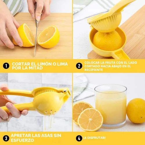 Miniatura 5 de Zulay Kitchen Exprimidor de limón de metal, exprimidor de limón de mano, exprimidor de cítricos fácil de usar, prensa manual para extraer la mayor