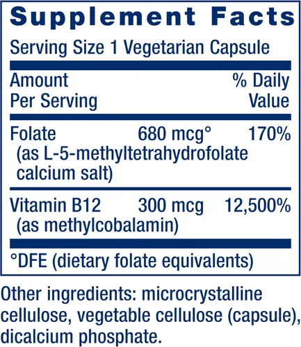 Miniatura 3 de Life Extension BioActive Folato y Vitamina B12 – Para la salud del corazón, cerebro y tracto gastrointestinal – Promueve el crecimiento