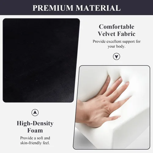 Miniatura 6 de NIOIIKIT Silla de oficina en casa, silla tapizada de terciopelo con respaldo abierto tejido, silla de escritorio giratoria de 360° con ruedas, silla
