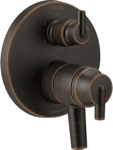 Miniatura 3 de Delta Faucet Trinsic Serie 17 Kit de moldura de válvula desviadora integrada de 6 ajustes, kit de moldura de válvula desviadora de bronce aceitado