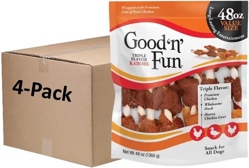Miniatura 12 de Good'N'Fun - Brochetas de cuero crudo con triple sabor para perros