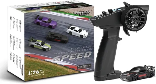 Miniatura 15 de 1:76 Turbo Racing Scale RC Sport Car, Carreras de mesa Control remoto Mini modelo de coche completo proporcional RTR Kit Juguetes (Baoma mini-rojo)