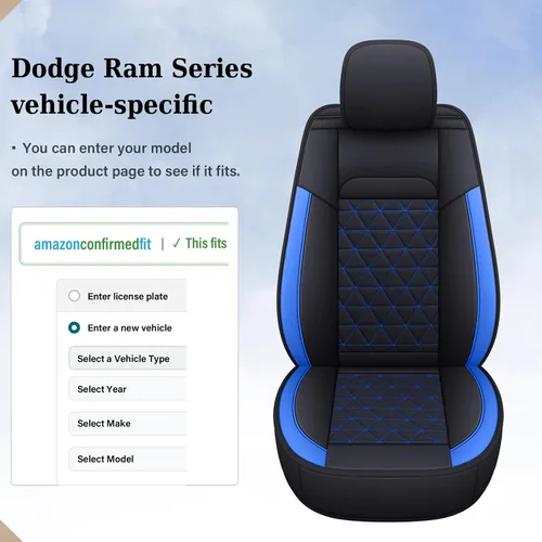 Miniatura 8 de Coverado Fundas de asiento delantero, fundas impermeables para asiento delantero de automóvil para camión compatibles con Dodge Ram 1500 2500 3500