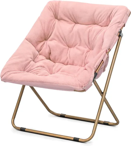 Miniatura 69 de Cómoda silla con platillo, silla de sala de estar, silla plegable acolchada suave de piel sintética, cómoda silla cuadrada de luna para sala