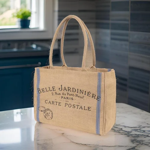 Miniatura 4 de Bolsa de mano de yute KAF Home para el mercado con asas, Talla única