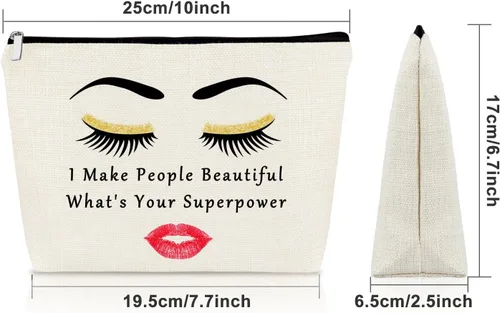 Miniatura 2 de Sazuwu Regalos esteticistas para mujeres bolsa de maquillaje, Hago a la gente hermosa ¿Cuál es tu superpoder?