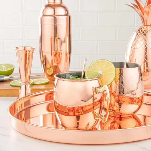 Miniatura 6 de Restaurantware -Bar Lux - Pajitas reutilizables de 5 pulgadas, 2 pajitas rectas de metal, cortas, duraderas, de acero inoxidable chapadas en cobre
