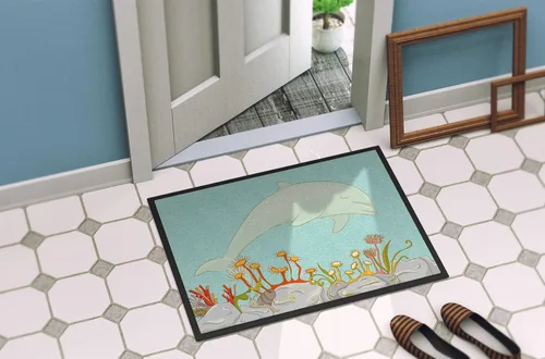 Miniatura 4 de Caroline's Treasures BB8537MAT - Felpudo de delfín bajo el agua de 18 x 27 pulgadas, tapete para puerta delantera interior y exterior, para entrada