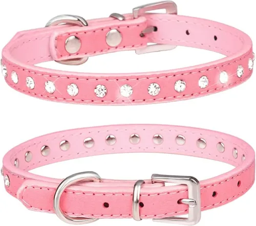 Miniatura 6 de Collares para perros pequeños, con diamantes brillantes y diamantes de imitación brillantes con purpurina para cachorros, para mascotas, XS, S, S