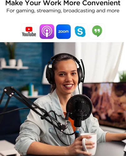 Miniatura 6 de Brazo de Micrófono de Mesa para Wave/Blue Yeti/Hyperx Quadcast/SM7B/SM58/MV7, Soporte de Micrófono de Escritorio de Tijera de Metal Ajustable