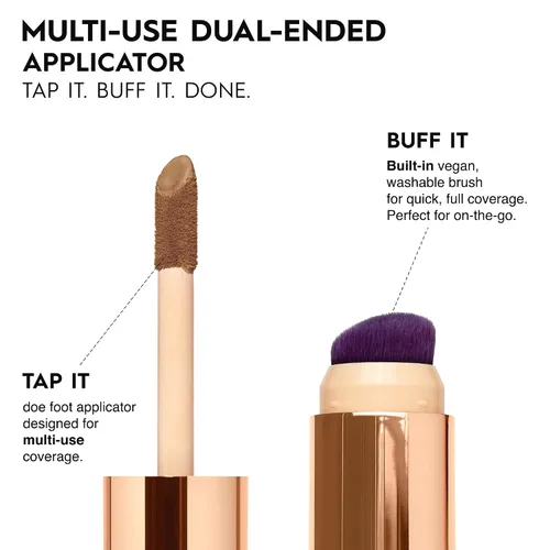 Miniatura 3 de Urban Decay Quickie Corrector impermeable de cobertura completa 24 horas, acabado mate natural, vitamina E hidratante, cepillo de pulido de doble