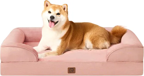 Miniatura 66 de EHEYCIGA - Cama ortopédica para perro grande, impermeable, de espuma viscoelástica y espuma tipo caja de huevos, bordes elevados, antideslizante