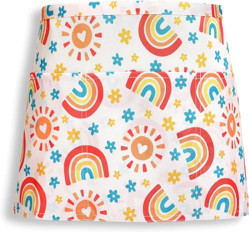 Miniatura 10 de Plum Hill Bonito delantal para profesores con bolsillos, delantal de cintura para profesora para mujeres, delantal escolar para profesores