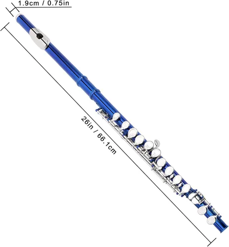 Miniatura 3 de EASTROCK Flautas de agujero cerrado C de 16 teclas para principiantes, niños, estudiantes, flauta de níquel plateado con soporte para estuche y kit