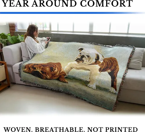 Miniatura 3 de Pure Country Weavers Manta con texto en inglés "I Said I was Sorry Bulldog por Bob Christie", regalo para los amantes de los perros, manta de tapiz