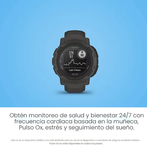 Miniatura 4 de Garmin Instinct 2 Solar, reloj resistente para exteriores de menor tamaño con GPS y con capacidad de carga solar, construido para todos los Grafito