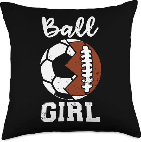 Miniatura 4 de Ball Girl Funny Soccer Football Girl Throw Pillow