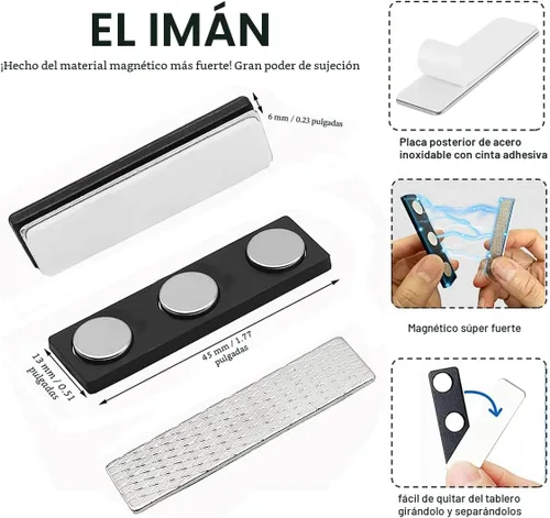 Miniatura 2 de Accesorio para Persianas Opacas, 12 Pares de Cierre Magnético con Adhesivo (Tablero Metálico con Adhesivo + Tablero Magnético Negro sin Adhesivo)
