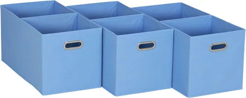 Miniatura 23 de Household Essentials Cubos de Almacenamiento de Tela Plegables Paquete de 6 – 11x11x11 Contenedores No Tejidos Apilables con Lados de Cartón