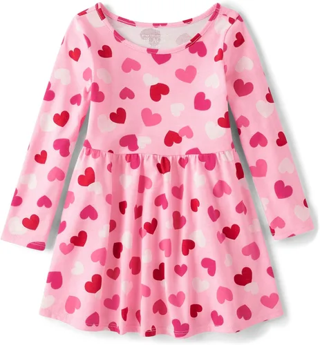 Miniatura 17 de The Children's Place Vestido diario estampado de manga larga para niñas de talla única y niños pequeños