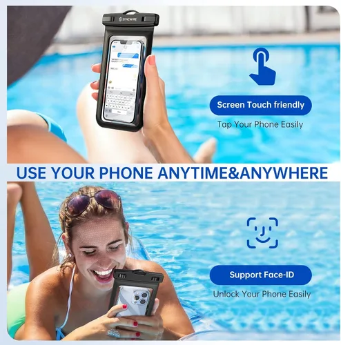 Miniatura 3 de Syncwire Funda impermeable para teléfono [paquete de 2] – Funda universal IPX8 impermeable para teléfono con cordón compatible con iPhone 13/12/11