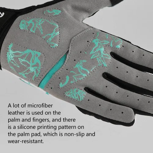 Miniatura 3 de DuShow Guantes de ciclismo para mujer, guantes de bicicleta con pantalla táctil de dedo completo, guantes largos de bicicleta, ciclismo de montaña
