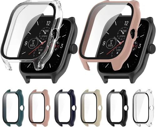 Miniatura 4 de Funda compatible con Amazfit GTS 4, resistente a los arañazos, protector de pantalla de vidrio templado HD para reloj inteligente Amazfit GTS 4