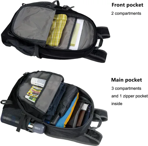 Miniatura 5 de Mochila ligera plegable de 40 litros, mochila de viaje plegable de nailon Ripstop, mochila de senderismo plegable para exteriores (morado)