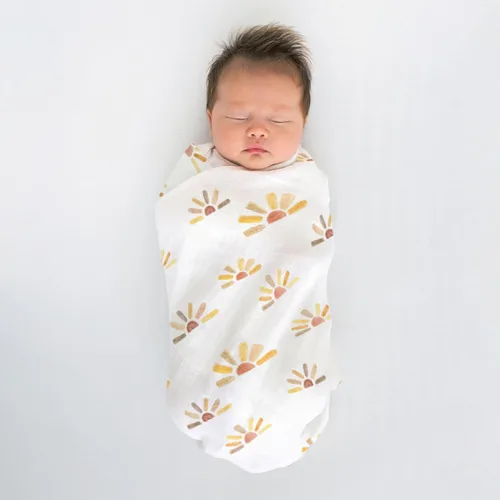 Miniatura 6 de SwaddleDesigns Mantas Envolventes de Muselina de Algodón, Juego de 4, Manta de Recepción para Bebés Recién Nacidos, Registro de Bebés y Regalo, Días