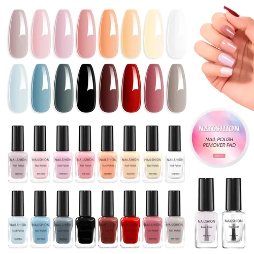 Miniatura 24 de Capa base y capa superior, esmalte de uñas regular transparente, rico en calcio VE secado rápido al aire fortalecimiento de uñas, sin gel, 2 piezas