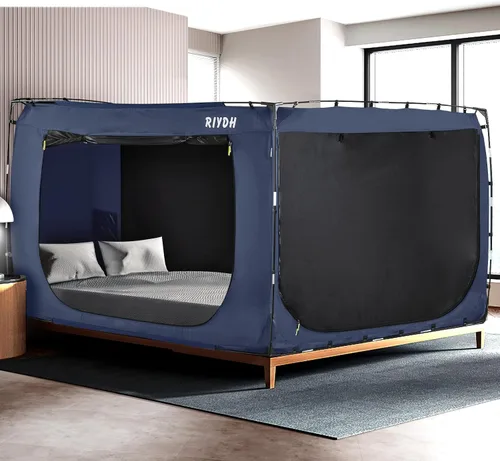 Miniatura 10 de RIYDH Tienda de campaña para cama tamaño individual XL para adultos y niños, diseño original, tienda de campaña portátil de ensueño para interiores