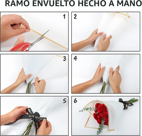 Miniatura 5 de NESCCI Papel de Envolver Flores de 20 Hojas - Papel de Envolver Ramo Floral Impermeable, Suministros de Floristería Papel de Embalaje para Boda