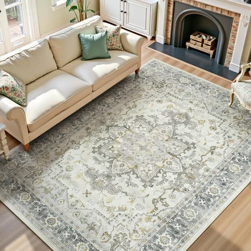 Miniatura 52 de Lofus 8x10 Alfombras de área para sala de estar, alfombra de área lavable, alfombras para dormitorio, cocina, alfombra vintage boho, alfombra suave