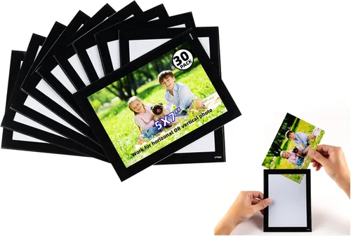 Miniatura 9 de STTMGN Portarretratos magnéticos con borde negro (2.5 x 3.5 pulgadas, paquete de 12), tamaño mini-cartera, fundas magnéticas para fotos, bolsillos