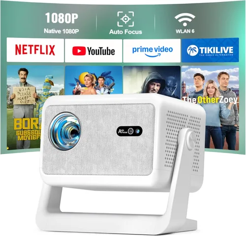 Miniatura 8 de [Compatible con Netflix y Auto Focus] Proyector Inteligente AuKing con Wifi y Bluetooth, Proyector con Enfoque Automático y Corrección Keystone 4K
