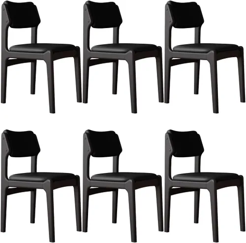 Miniatura 31 de YVYKFZD Wooden Dining Chairs Set, Leather Dining Room Chair with Back, Upholstered Kitchen Chairs, Armless Living Room Chair, for Bedroom Offices