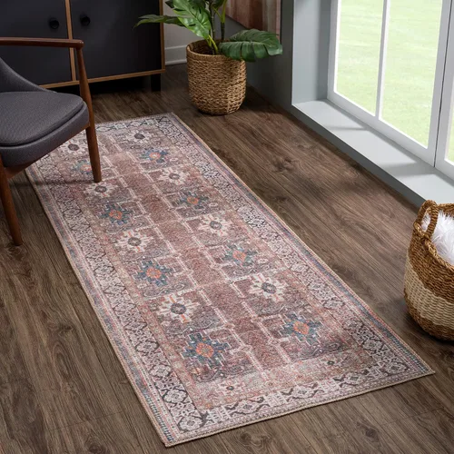 Miniatura 39 de Bloom Rugs - Alfombra lavable, antideslizante, de 1,83 x 2,74 m, color beige/blanco claro con borde tradicional, para sala de estar, dormitorio