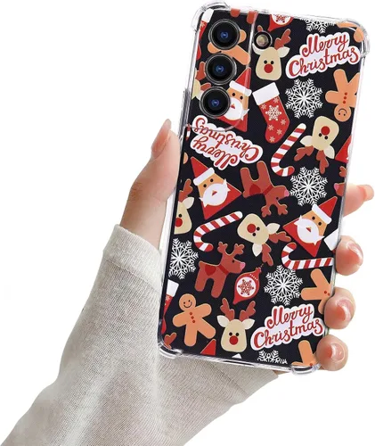 Miniatura 6 de Funda de Navidad para Samsung Galaxy S22, transparente, suave, delgada, a prueba de golpes, con esquinas de protección de aire, regalo de hombre