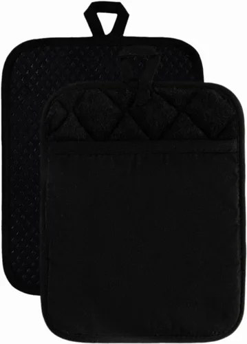 Miniatura 8 de Kitchen Everyday - Juego de 2 soportes para ollas básicos resistentes al calor, silicona suave, resistente al agua, guantes de horno con bolsillo