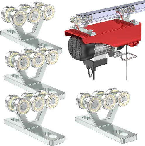 Miniatura 6 de SKTREX - Carrito de elevación de 6 ruedas con rodillos - Conjunto de carrito de puntal para elevador eléctrico - Se ajusta a canales de puntal