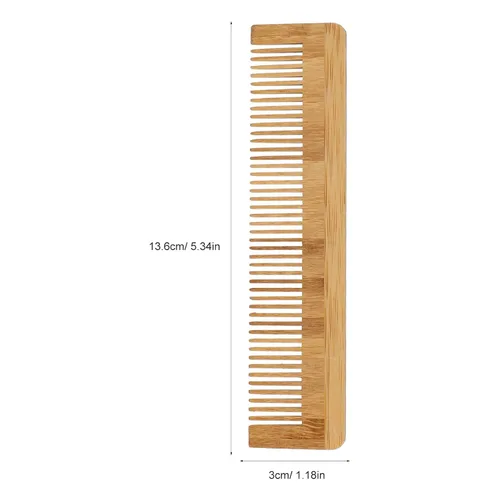 Miniatura 8 de Beavorty 5 peines de madera de bambú antiestático peine de madera natural peine de madera natural bigote peinado bolsillo peine para mujeres hombres