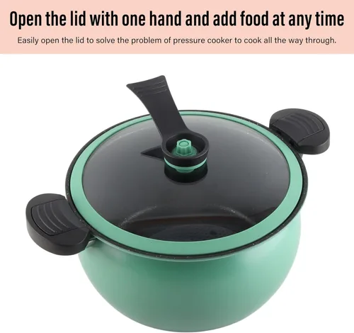 Miniatura 3 de Micro olla a presión utensilios de cocina de cocción rápida, 12.2 x 11.0 * 6.7 in utensilios de cocina antiadherentes para microondas, olla Verde