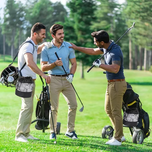 Miniatura 7 de JJUNW 2 bolsas de almacenamiento para pelotas de golf, bolsas de malla de nailon para pelotas de golf, bolsa de golf, organizador de bolsas de golf